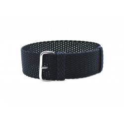 HNS Charcoal Perlon Braided Woven Strap With Brushed Stainless Steel Buckle